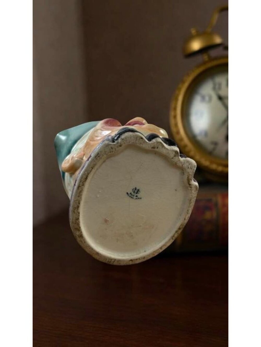 Vintage Japanese Character Jug Pitcher, Smiling Man Toby Style Creamer, Hand Pai - Picture 3 of 5